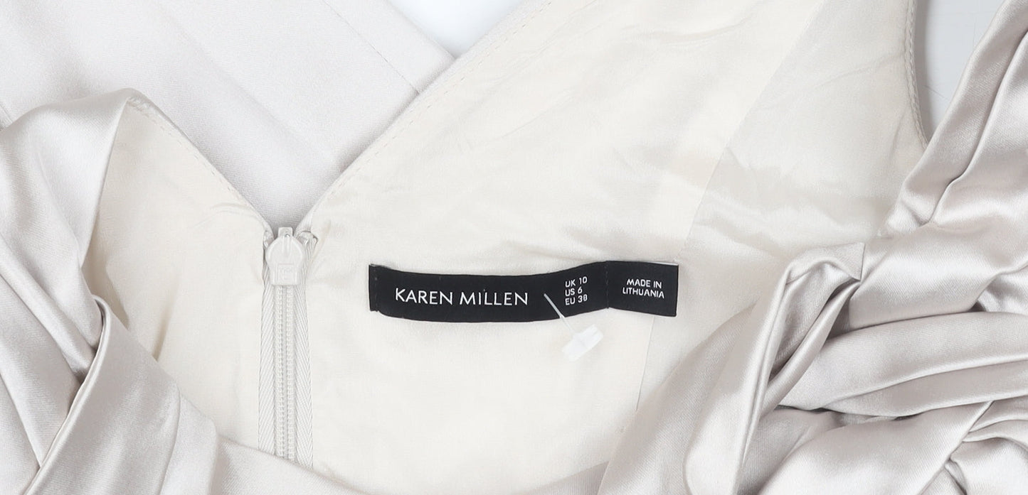 Karen Millen Ivory Pencil Dress, Halter, Size 10 - New