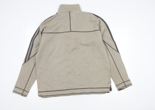 Fat Face Men's Beige 1/4 Zip Sweatshirt M