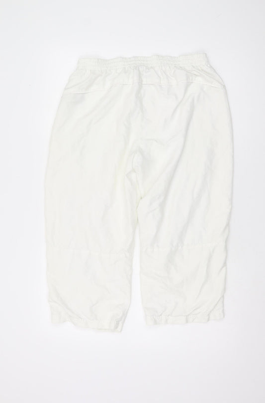 FILA Men's White Track Pants L, Elastic Waist, Relaxed Fit