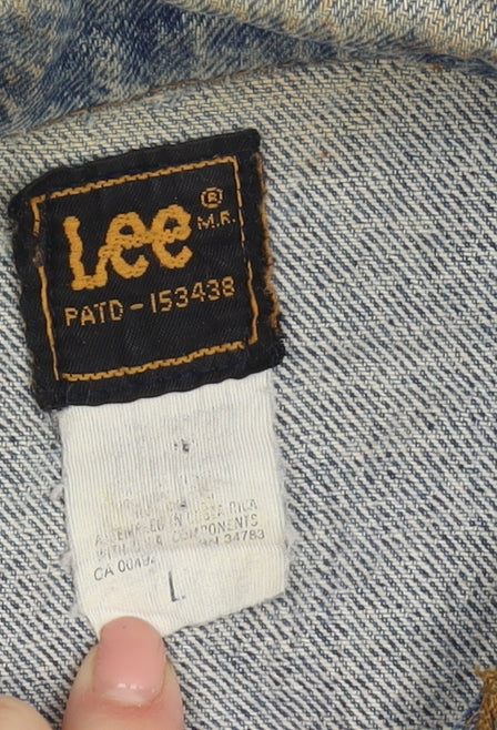 Lee Men's Blue Denim Jacket L Classic Retro