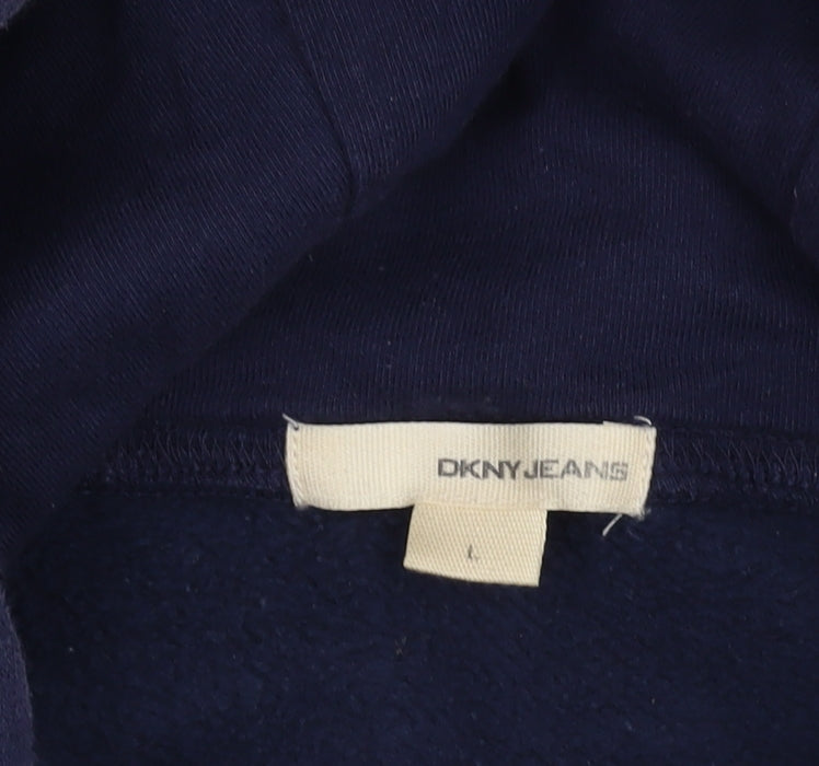 DKNY Jeans Men's Blue Pullover Hoodie - Logo Accent
