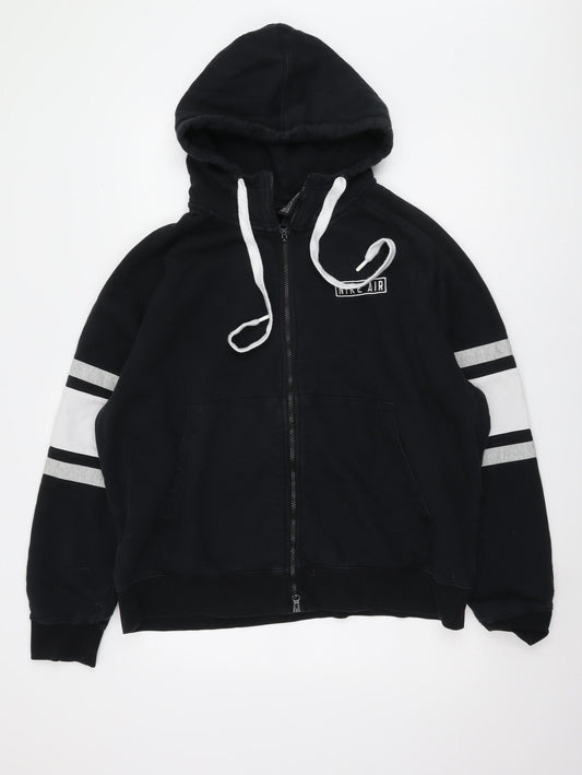 Nike Men's Black XL Full Zip Hoodie with Logo