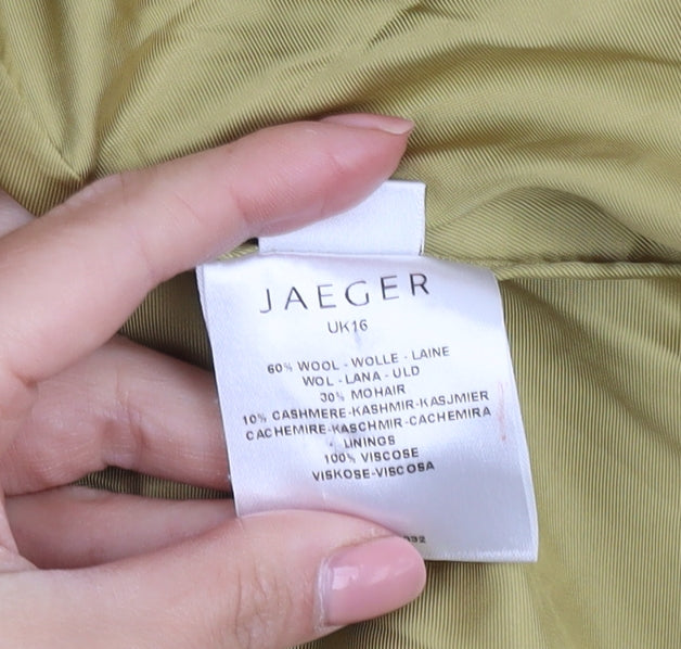 Jaeger Women's Green Cropped Jacket Size 16