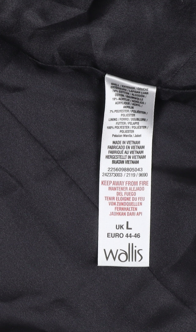 Wallis Women's Black White Herringbone Jacket L Size