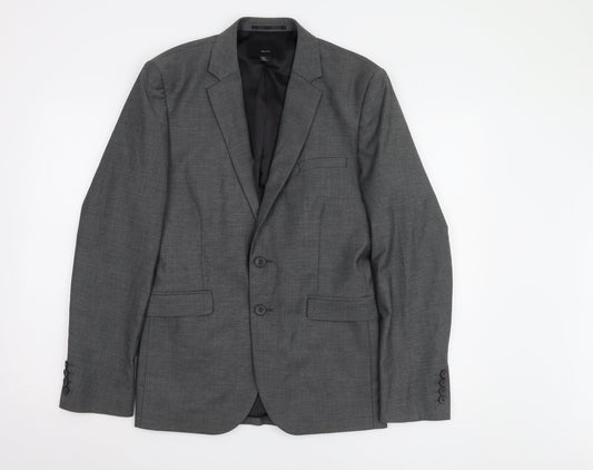 H&M Men's Grey Regular Fit Blazer, Size 36R