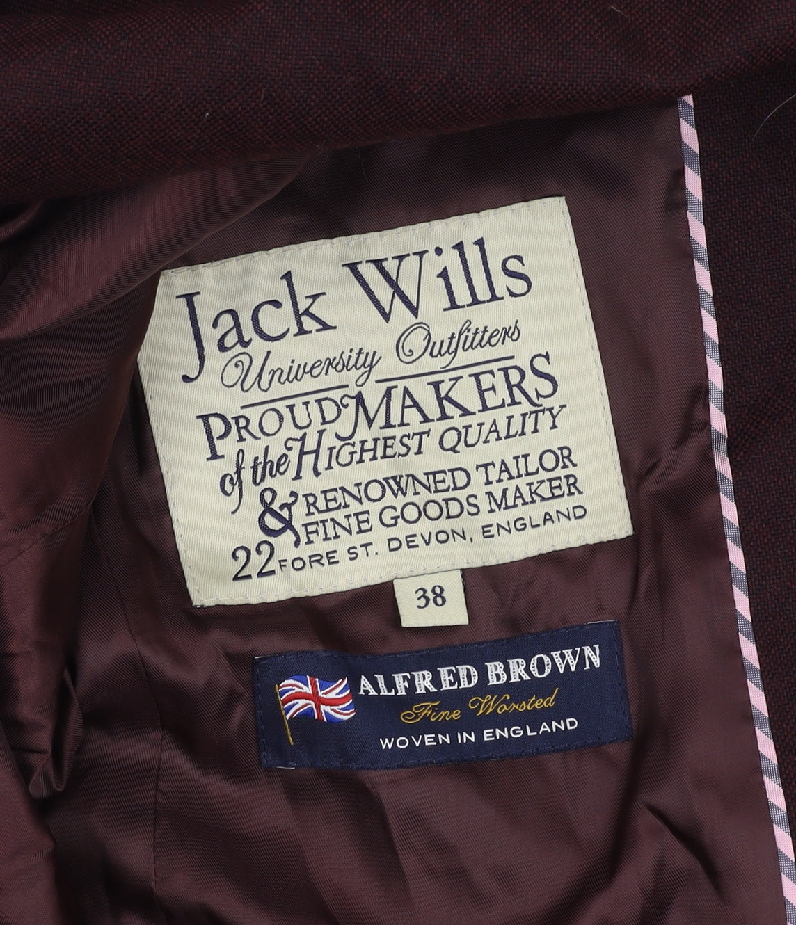 Jack Wills Men's Red Wool Blazer, Size 38, Excellent