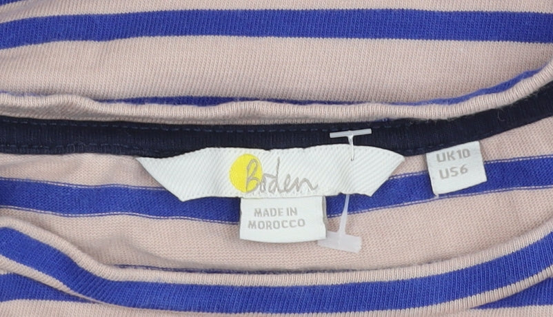 Boden Women's Multicoloured Striped Cotton Top Size 10