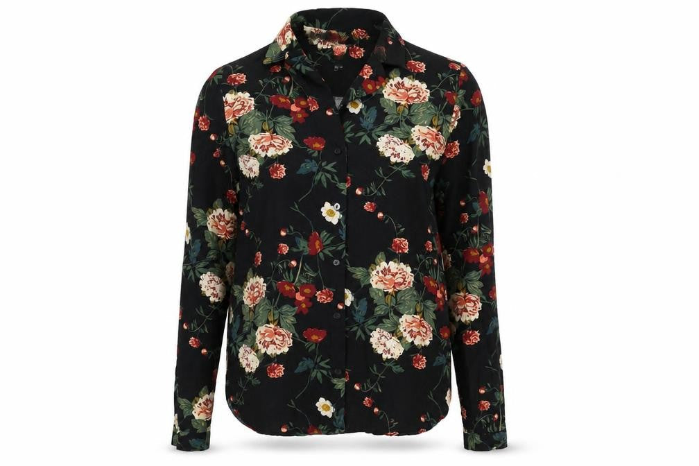 Front view of ICHI Women's Multicoloured Floral Blouse, size S
