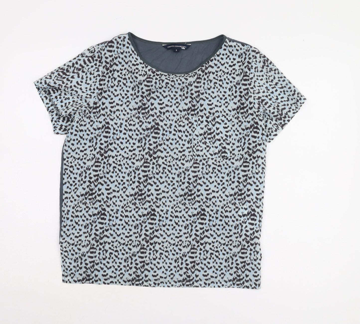French Connection Women's Blue Animal Print T-Shirt S