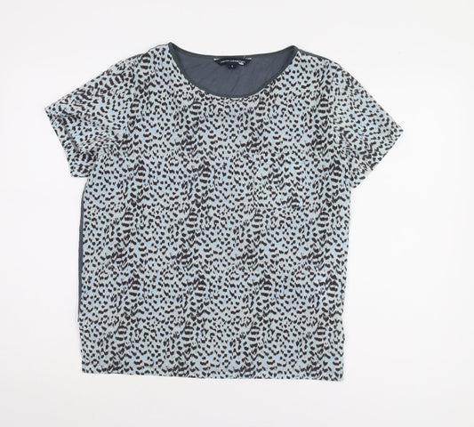 French Connection Women's Blue Animal Print T-Shirt S