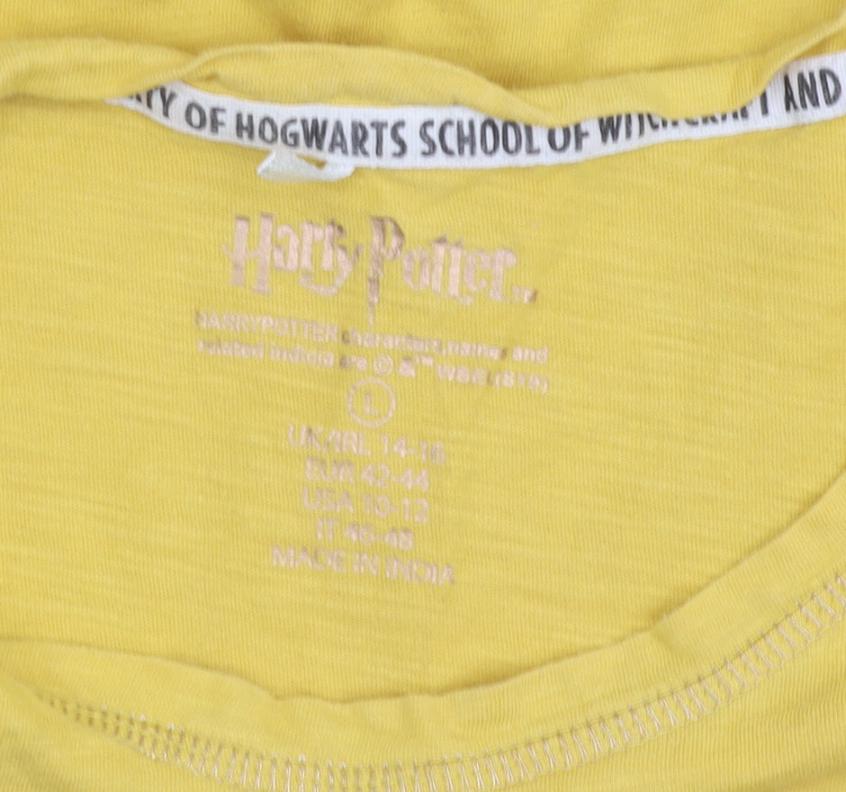 Harry Potter Teens Yellow T-Shirt in Plus Size 14-16