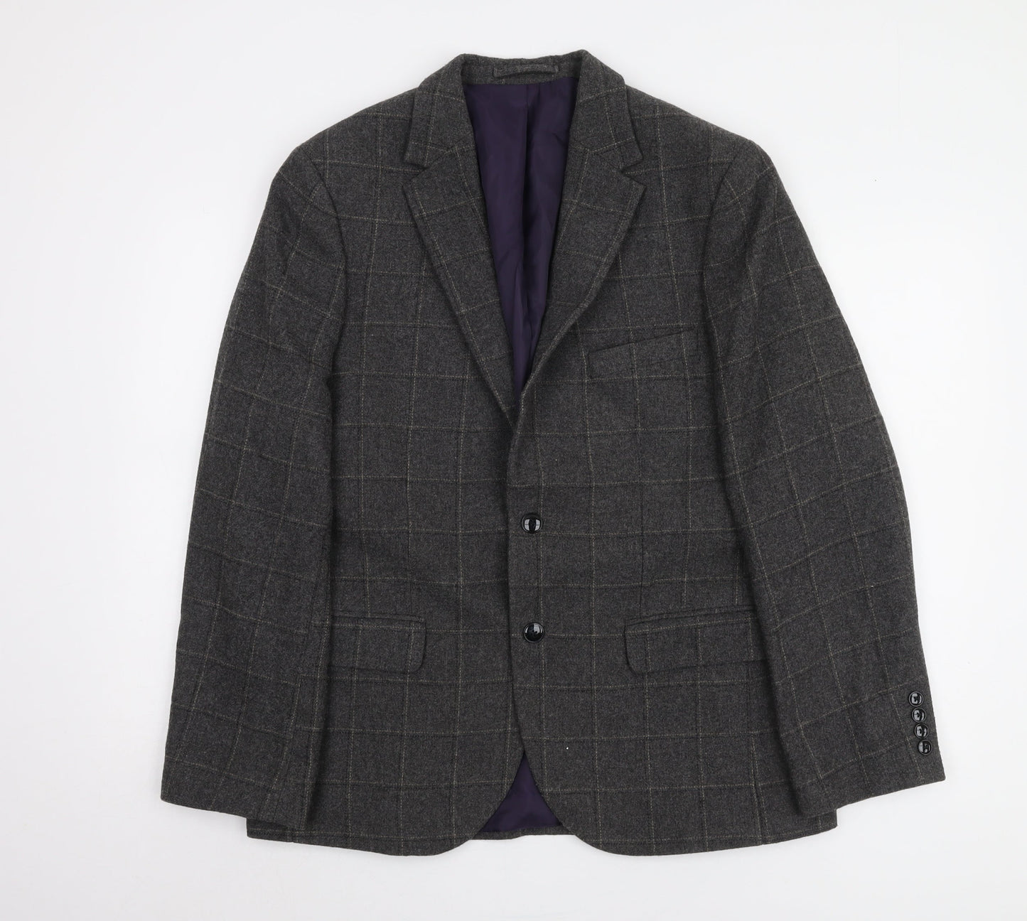 Marks and Spencer Men's Grey Check Blazer 40R