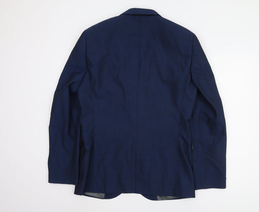 Next Men's Blue Blazer Jacket 40R Wool-Blend Business
