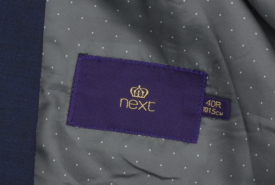 Next Men's Blue Blazer Jacket 40R Wool-Blend Business