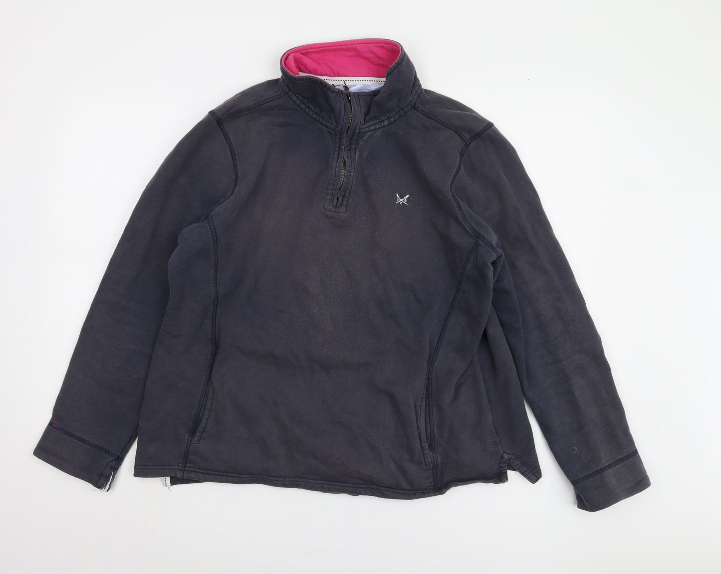 Crew Clothing Men's Blue 1/4 Zip Sweatshirt Size 16