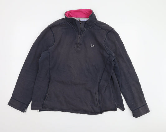 Crew Clothing Men's Blue 1/4 Zip Sweatshirt Size 16