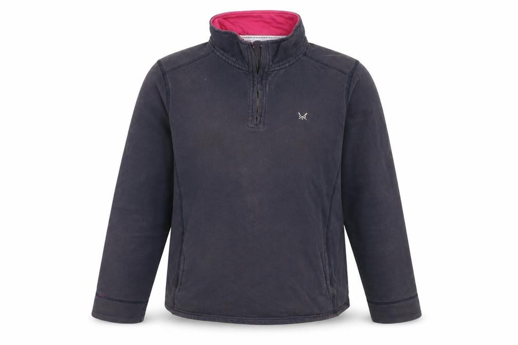 Crew Clothing Blue 1/4 Zip Sweatshirt Size 16