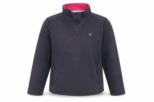 Front view of Crew Clothing Blue 1/4 Zip Sweatshirt, size 16