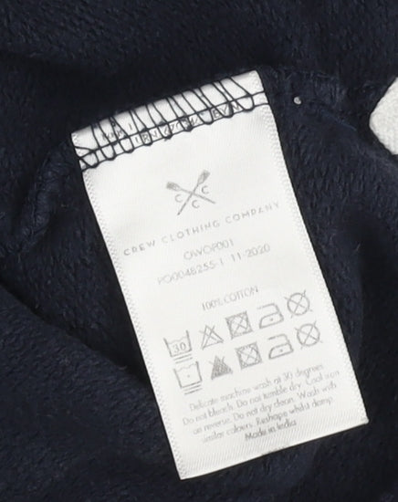 Crew Clothing Men's Blue 1/4 Zip Sweatshirt Size 16