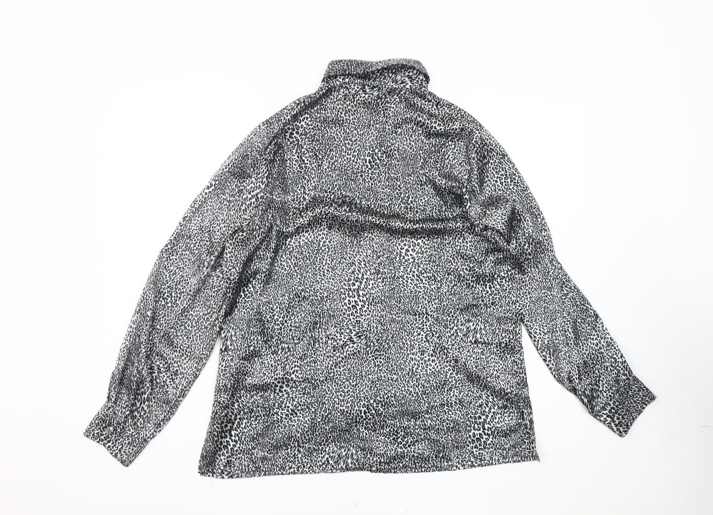 Viyella Women's Black Animal Print Long Sleeve Top