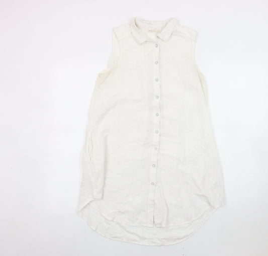 Fat Face Women's White Button-Up Shirt, Size 10