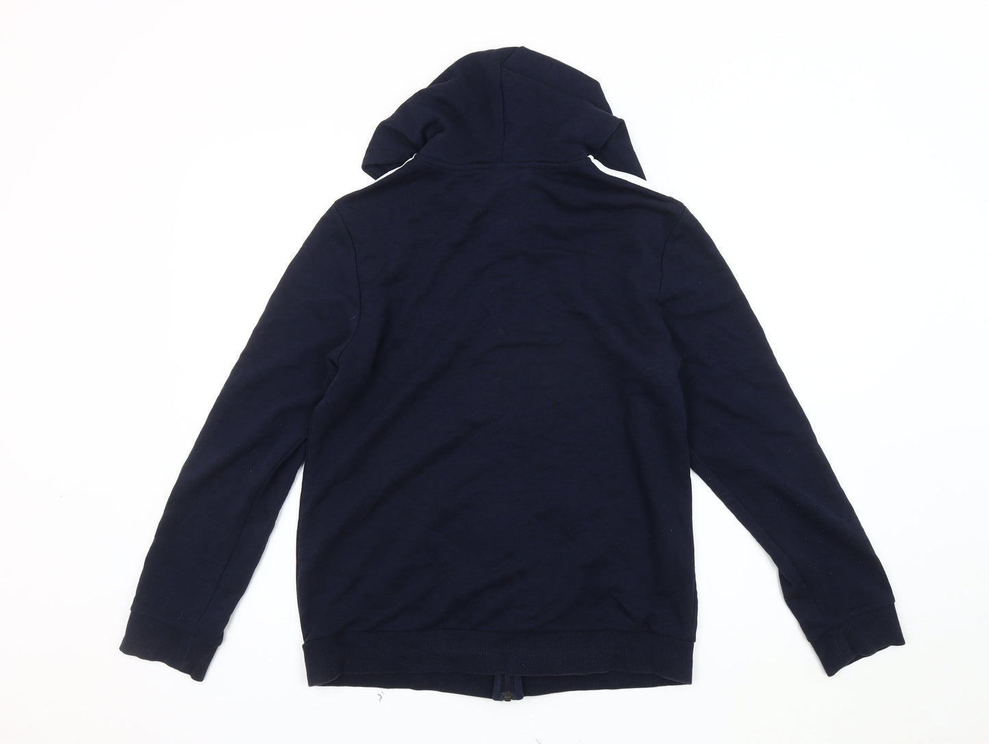 Adidas Unisex Blue Hooded Zip Jacket M