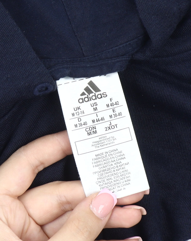Adidas Unisex Blue Hooded Zip Jacket M