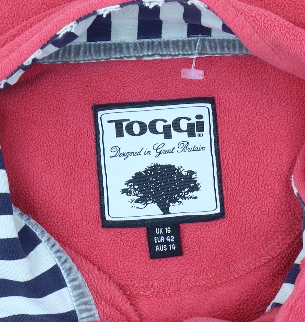 Toggi Women's Red Henley Sweatshirt UK 16