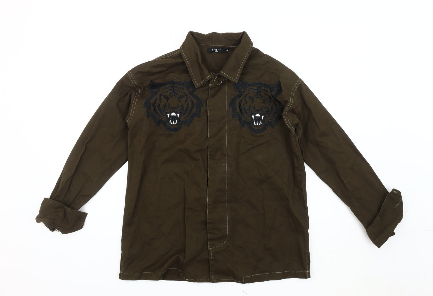 eight paris Men's Brown Embroidered Jacket S