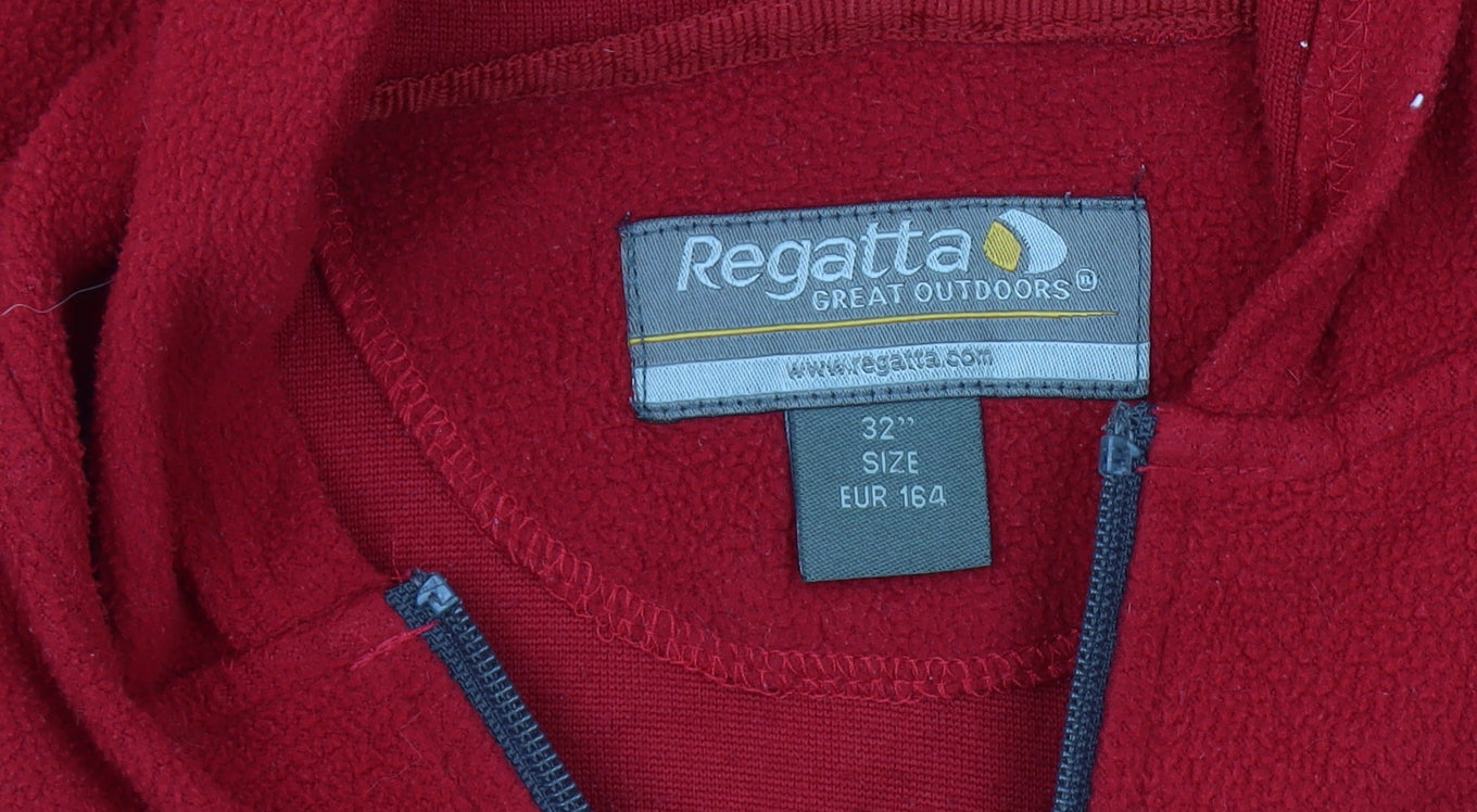 Regatta Unisex Red Fleece Jacket Size 164 Hooded Casual