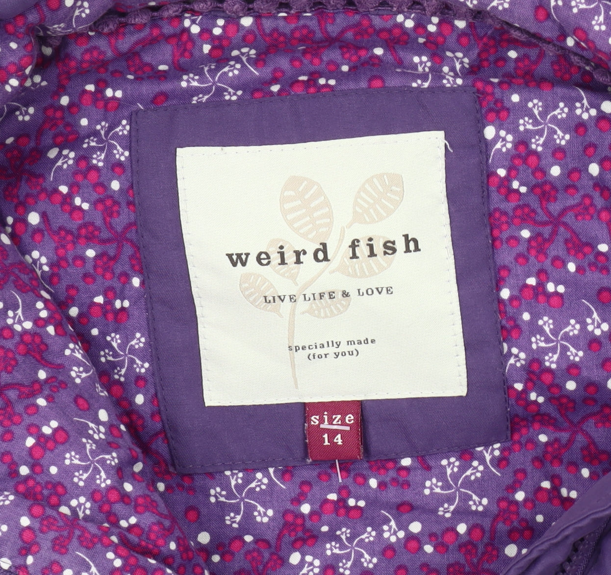 Weird Fish Women's Purple Waistcoat Size 14