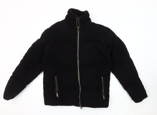 ASOS Women's Black Fleece Jacket XS Relaxed Fit