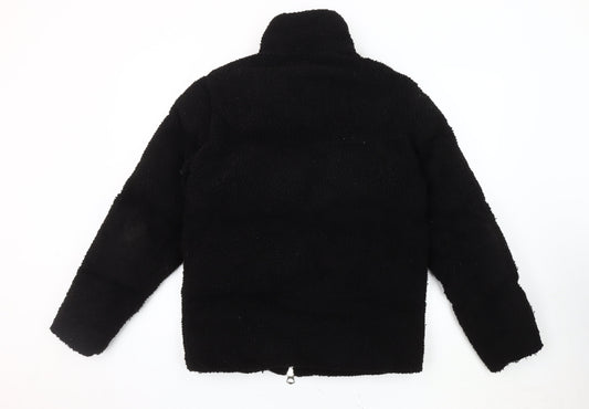 ASOS Women's Black Fleece Jacket XS Relaxed Fit
