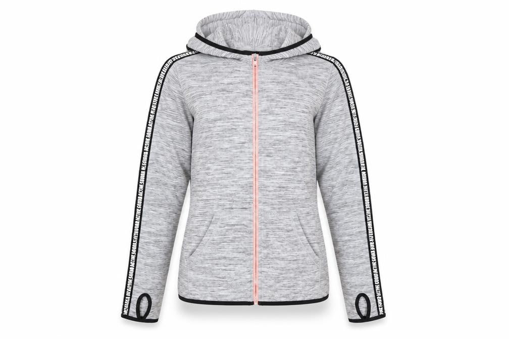 Front view of H&M girls’ grey track jacket age 12-14 sports activewear