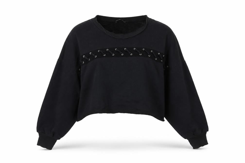 Zara Women's Black Pullover Sweatshirt, Size S