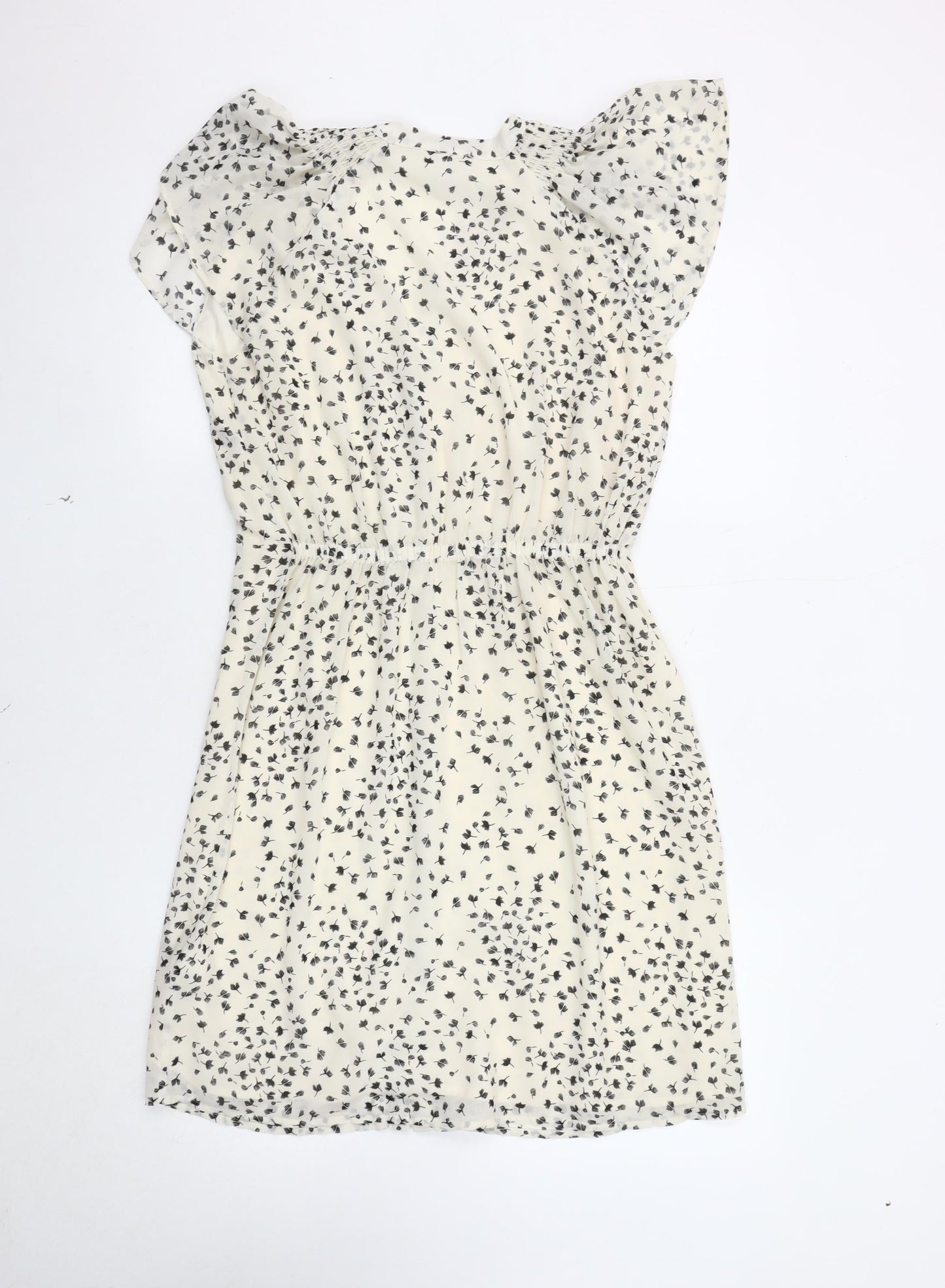 H&M White Floral Women's Dress Size 8