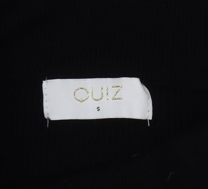 Quiz Black Beaded Women's Pencil Skirt - Size S