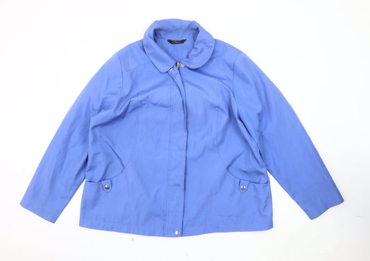 Bm Women's Blue Basic Jacket L Casual Zip