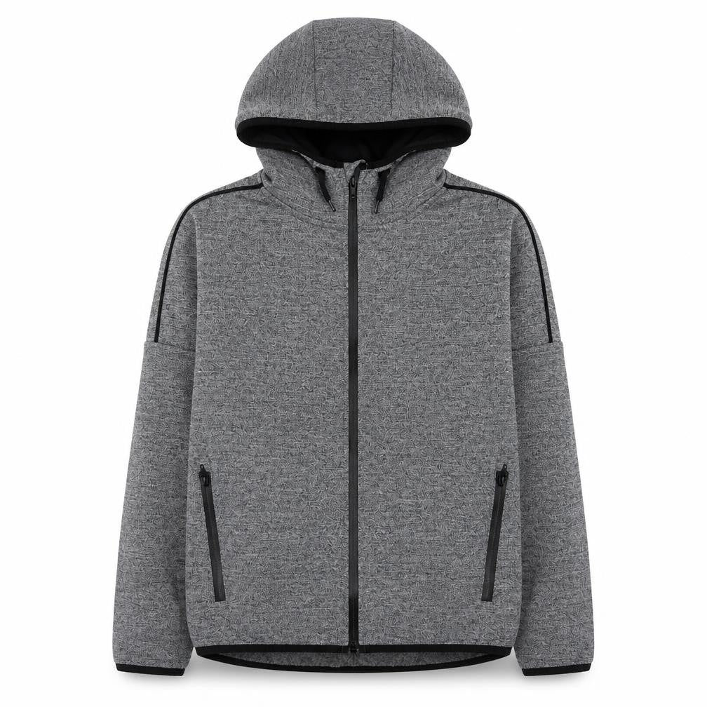 Front view of Sonneti boys’ grey full zip hoodie 12-13 years hooded casual