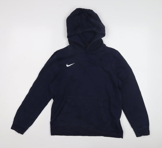 Nike Boys Blue Pullover Hoodie, XL, Fleece, Logo Design