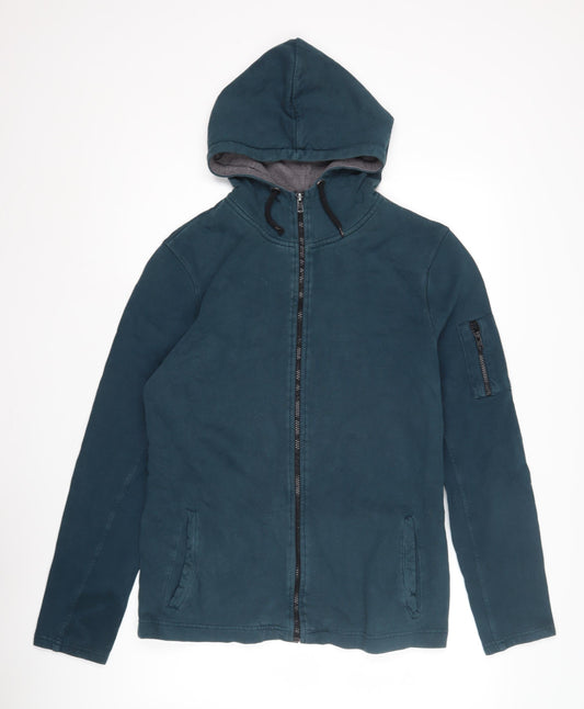 River Island Men's Blue Full Zip Hoodie, M