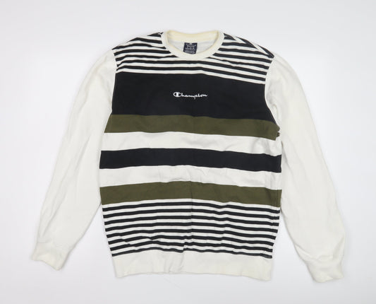Champion Men's Multicoloured Striped Sweatshirt M