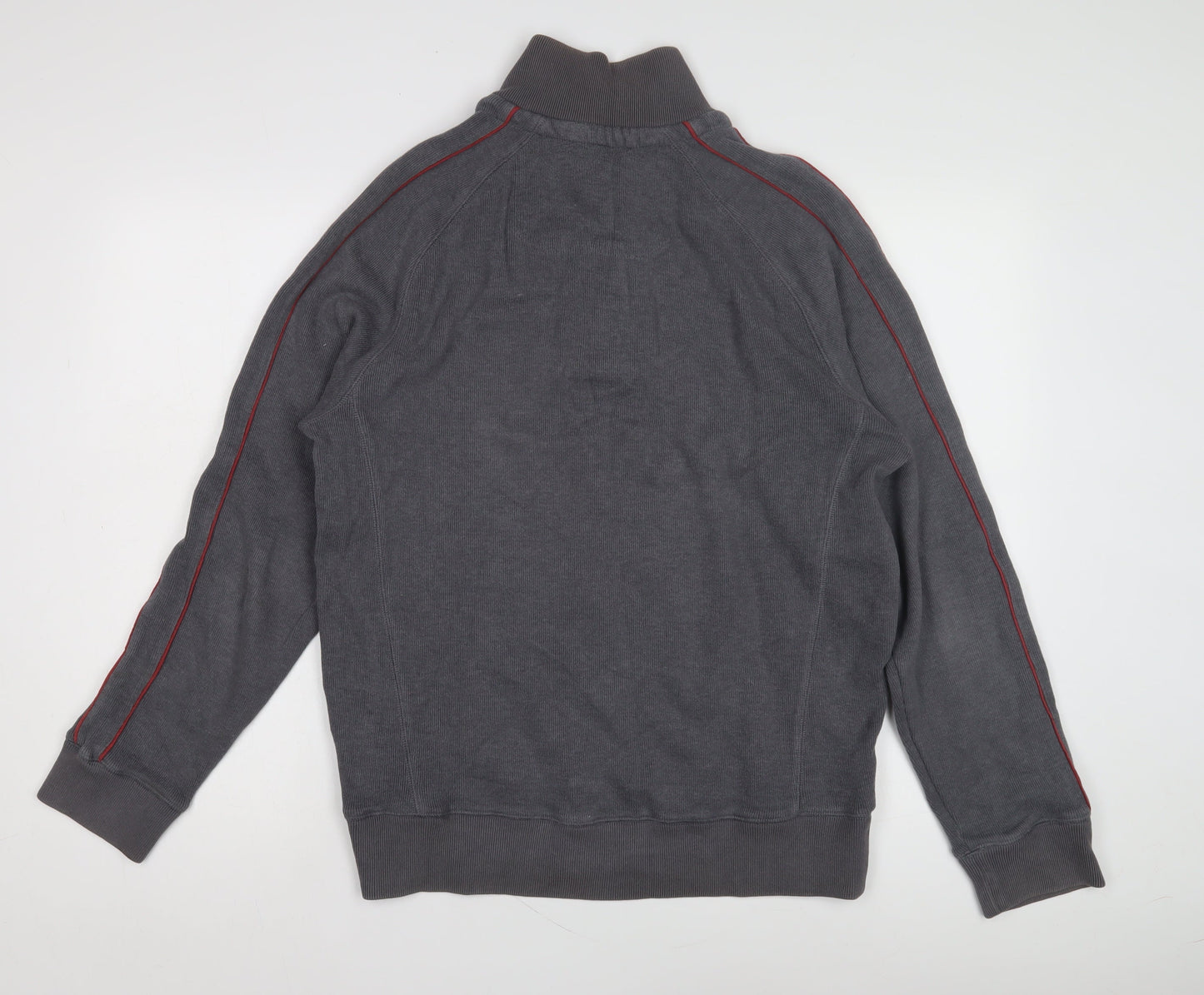 Fat Face Men's Grey Henley Sweatshirt - Size M, Mock Neck