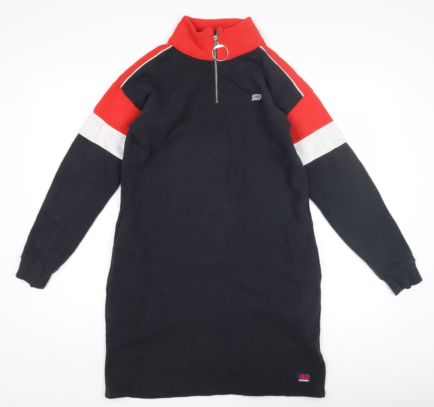 Superdry Women's Black, Red, White Sports Shirt Dress - Size 8