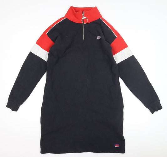 Superdry Women's Black, Red, White Sports Shirt Dress - Size 8