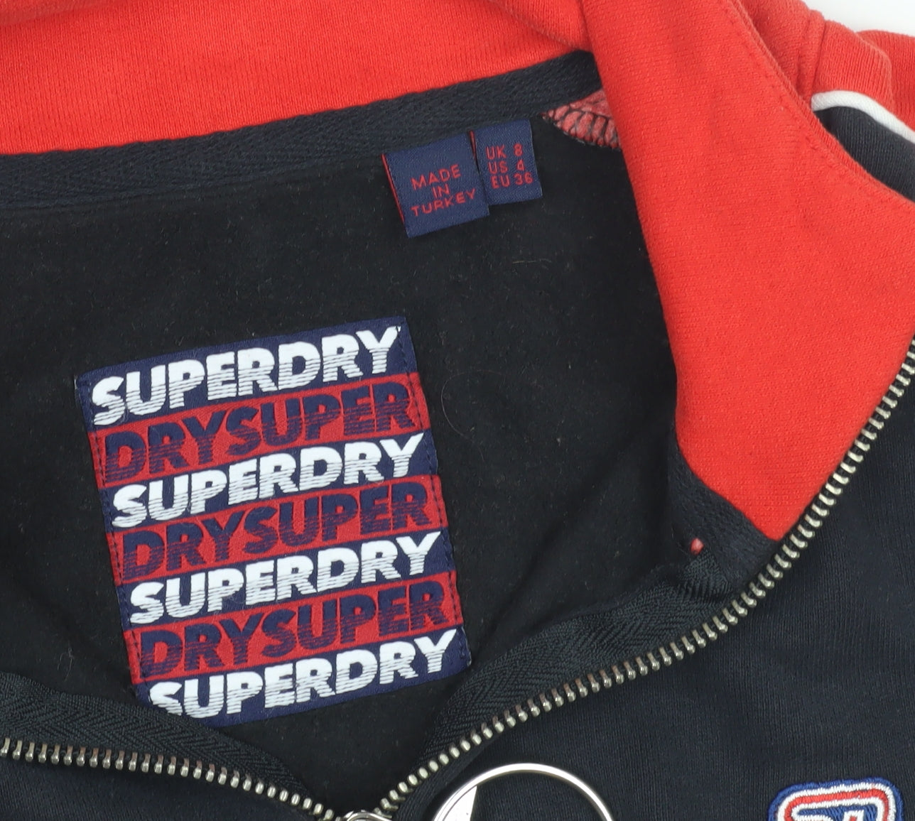Superdry Women's Black, Red, White Sports Shirt Dress - Size 8
