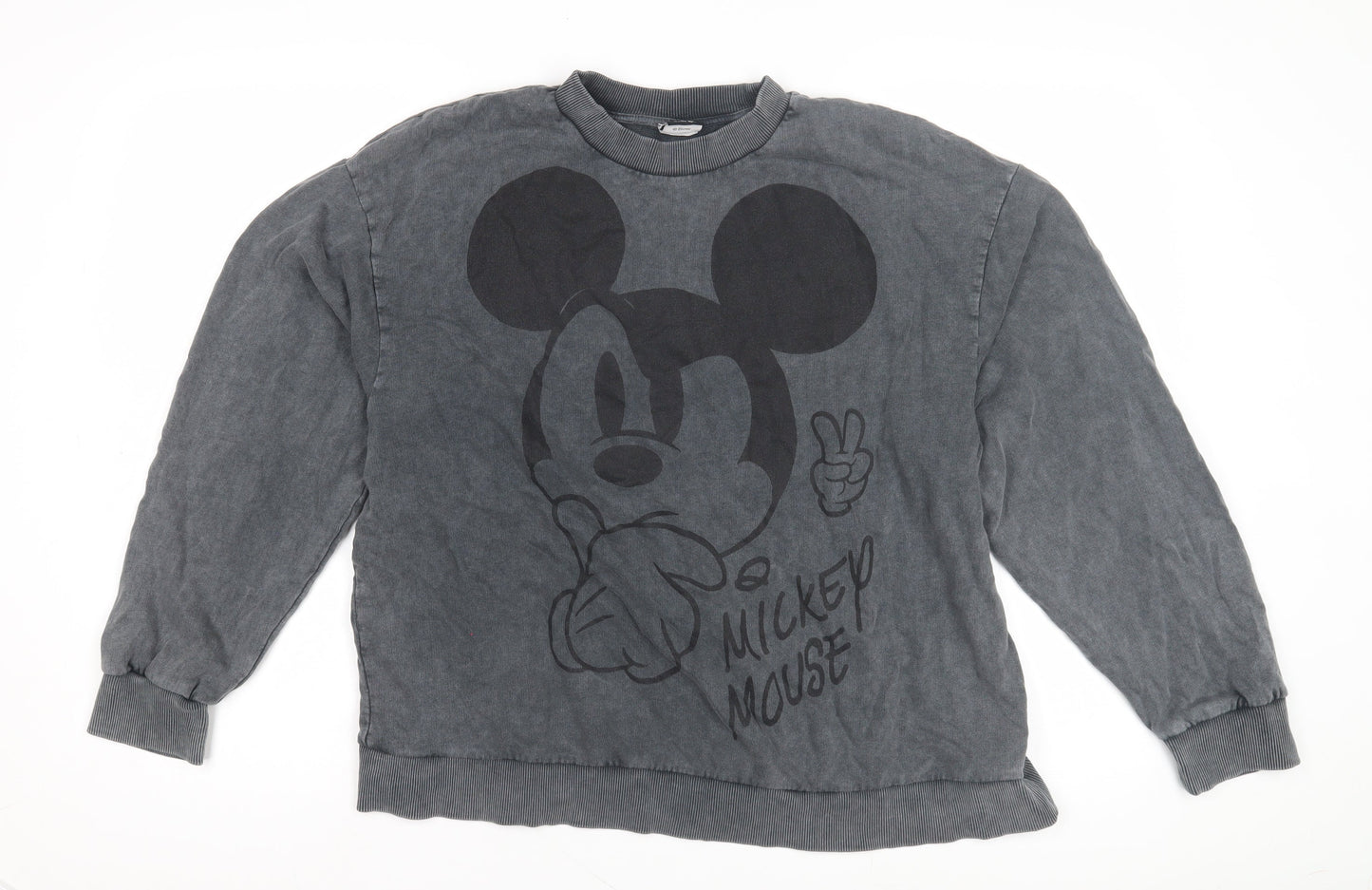 Disney Unisex Grey Mickey Mouse Graphic Pullover Sweatshirt L