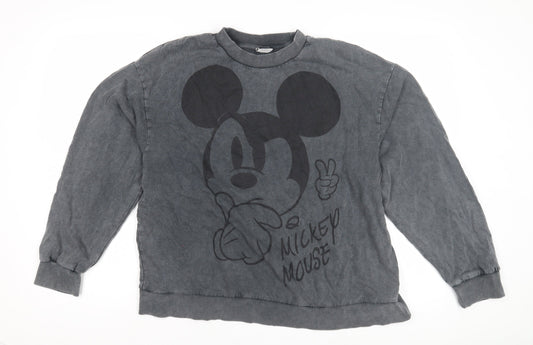 Disney Unisex Grey Mickey Mouse Graphic Pullover Sweatshirt L