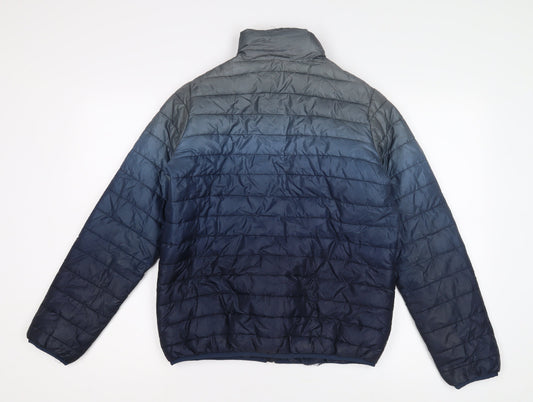 Pepperts Boys Blue Ombré Puffer Jacket 12Y Zipped Pockets