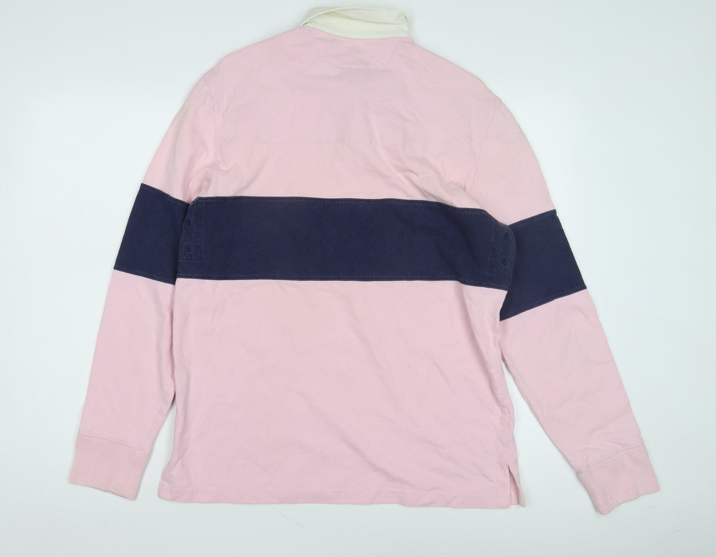 Ralph Lauren Men's Pink Colourblock Polo, Long Sleeve, Cotton